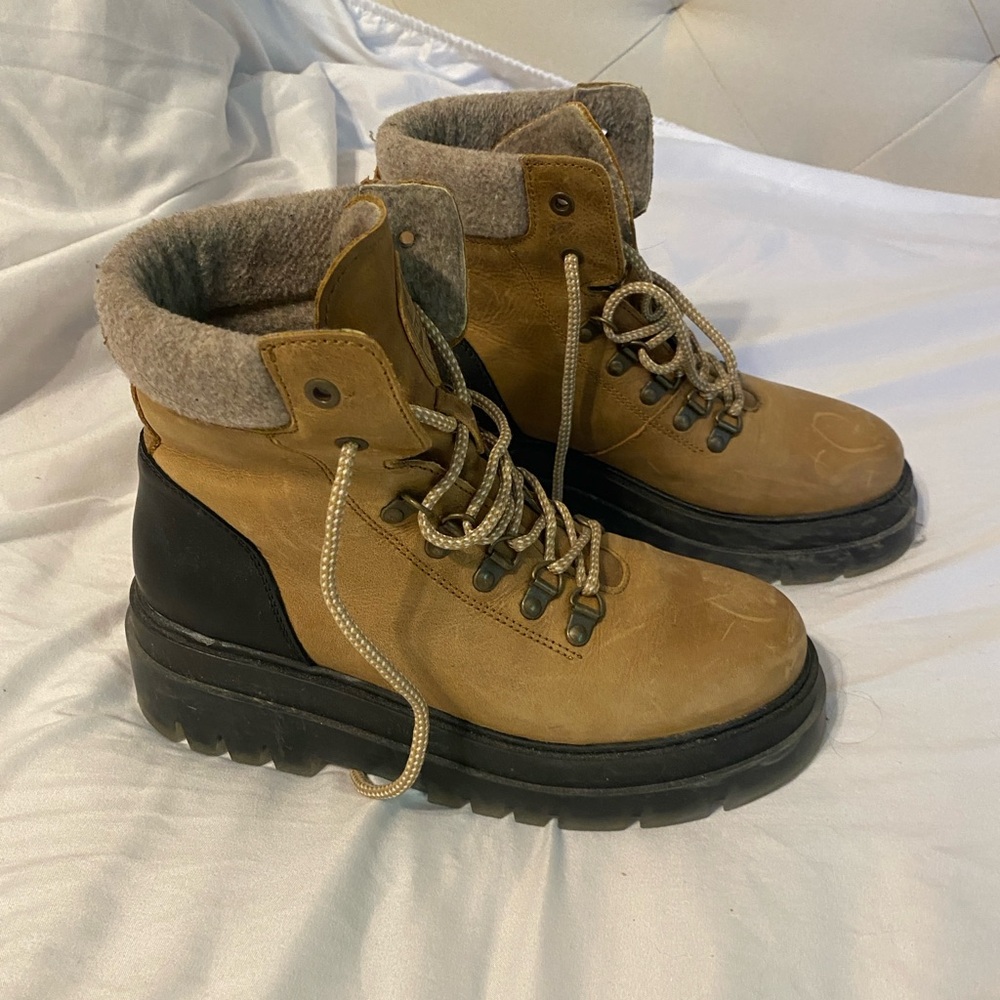 Pajar Tan and Black Winter Boots